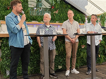 Planimas vd, Jens Björk, talar under panelsamtal på Gutekällaren i Almedalen.